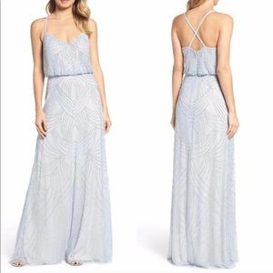 Adrianna Papell Beaded Chiffon Blouson Gown
